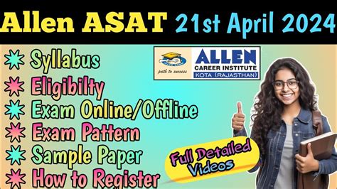 Allen ASAT Exam Overview 2024 .